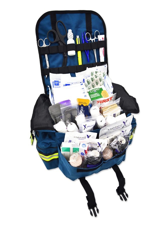 Lightning X Products Lightning X Small Medic First Responder EMT Trauma Bag Stocked First Aid Fill Kit A Navy Blue